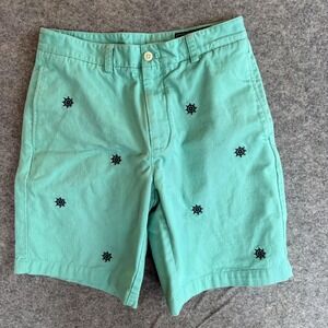 Vineyard Vines Shorts Mens 30‎ Green Embroidered Ship Wheel Nautical Chino